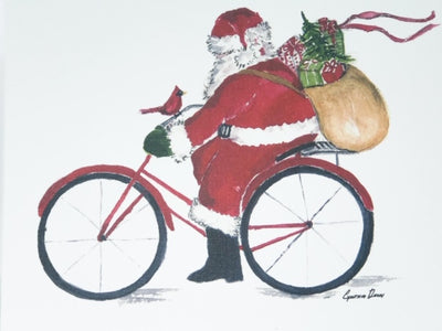 Santa on Bike - box of 8