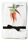 a tea towel with a french carrot design, very beautiful tea towel